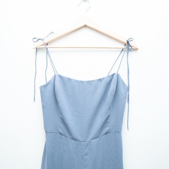 Aritzia Wilfred Spaghetti Strap Jumpsuit Granite Blue - Picture 3 of 5